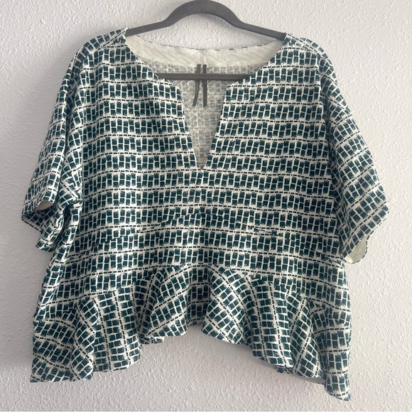 Anthropologie V Neck Peplum Blouse Top Size S - Picture 2 of 11